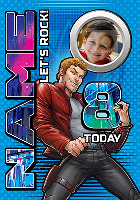 Age 8 Star Lord Photo Birthday Card